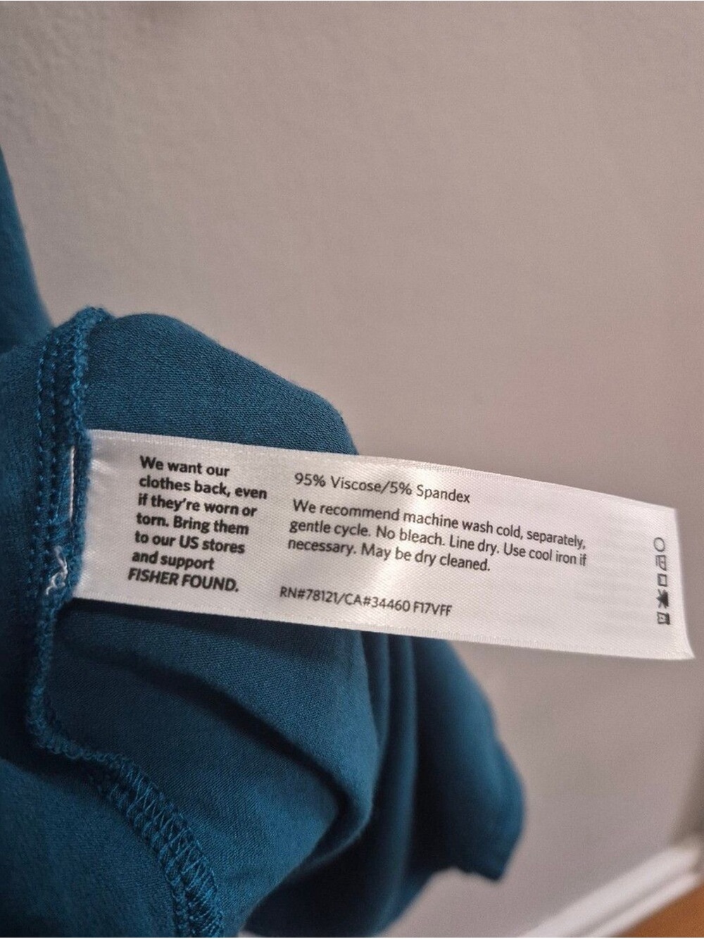 Eileen Fisher Long Blue Teal Jersey Knit Stretchy Tunic Top - Picture 4 of 7